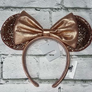 Disney Parks Minnie Mouse Briar Rose Gold Ear Headband New